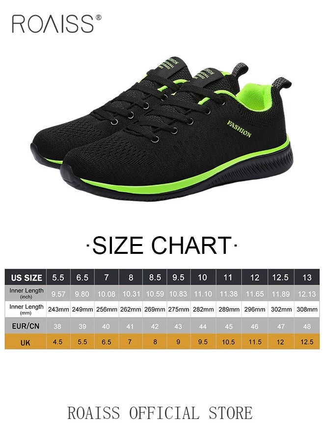 roaiss - Men Running Shoes Mesh Outdoor Lace-Up Men Sneaker Walking Shoes Ultra Lightweight Breathable Anti-Slip Casual Shoes Men Athletic Running Shoes Colorblock Sneakers - Image 1