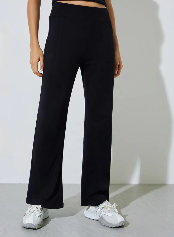 ستايلي Black Solid Fit and Flare Leggings