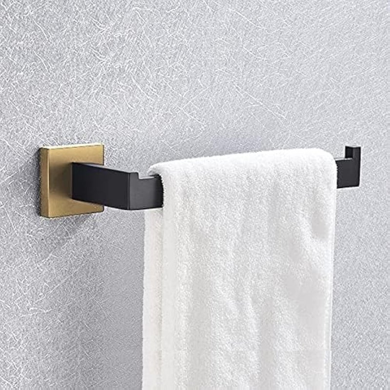 LUXIUR Towel Hanger for Wash Basin, Bathroom and Kitchen Sink Stand, 304 Grade Stainless Steel Towel Ring, Napkin Holder, Gold Black - Image 1