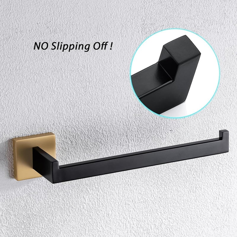 LUXIUR Towel Hanger for Wash Basin, Bathroom and Kitchen Sink Stand, 304 Grade Stainless Steel Towel Ring, Napkin Holder, Gold Black - Image 4