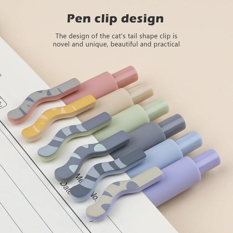 Ddaowanx Cat Gel Pens, 6 Assorted Colors 0.7mm Cute Colored Pens Fine Point Smooth Writing,Kawaii Office School Supplies,Cat Gifts for Women(6 Pcs Cat, Multicolor) - Image 4