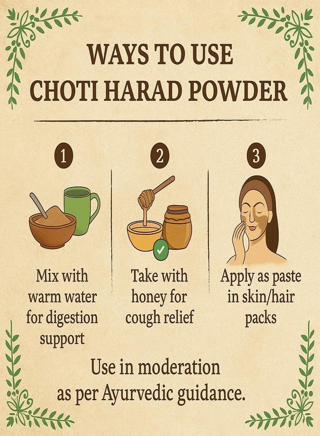 Organic One Choti Harad Powder 250 Gms | Kali Harad | Organic Black Himej | Myrobalan | Terminalia Chebula | - Image 3