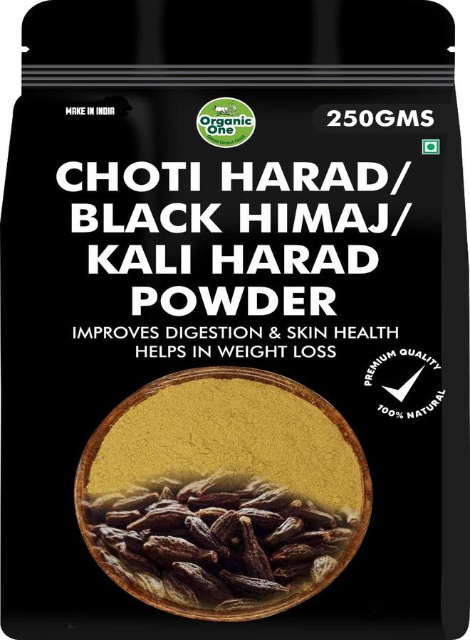 Organic One Choti Harad Powder 250 Gms | Kali Harad | Organic Black Himej | Myrobalan | Terminalia Chebula | - Image 1