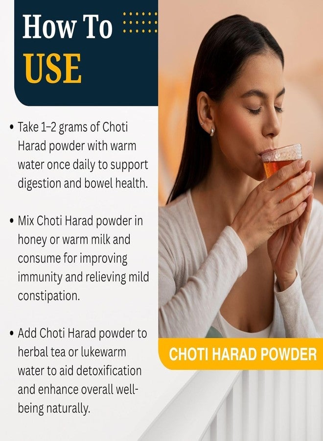 Organic One Choti Harad Powder 250 Gms | Kali Harad | Organic Black Himej | Myrobalan | Terminalia Chebula | - Image 2