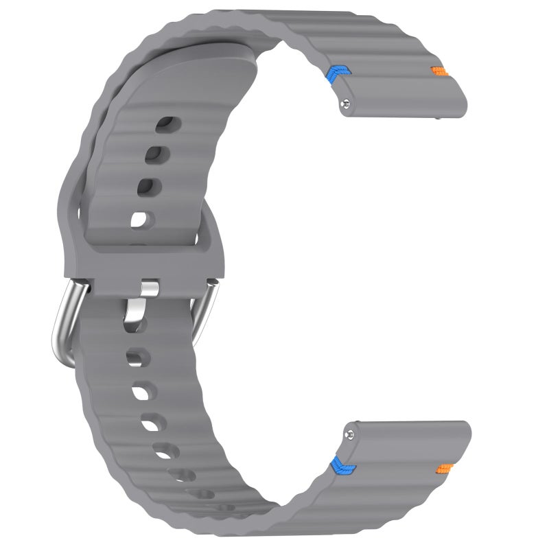 إيروريكس سوار ساعة For Honor Watch 4 Pro من السيليكون بخياطة مموجة مقاس 22 مم (رمادي فضائي) - Image 4