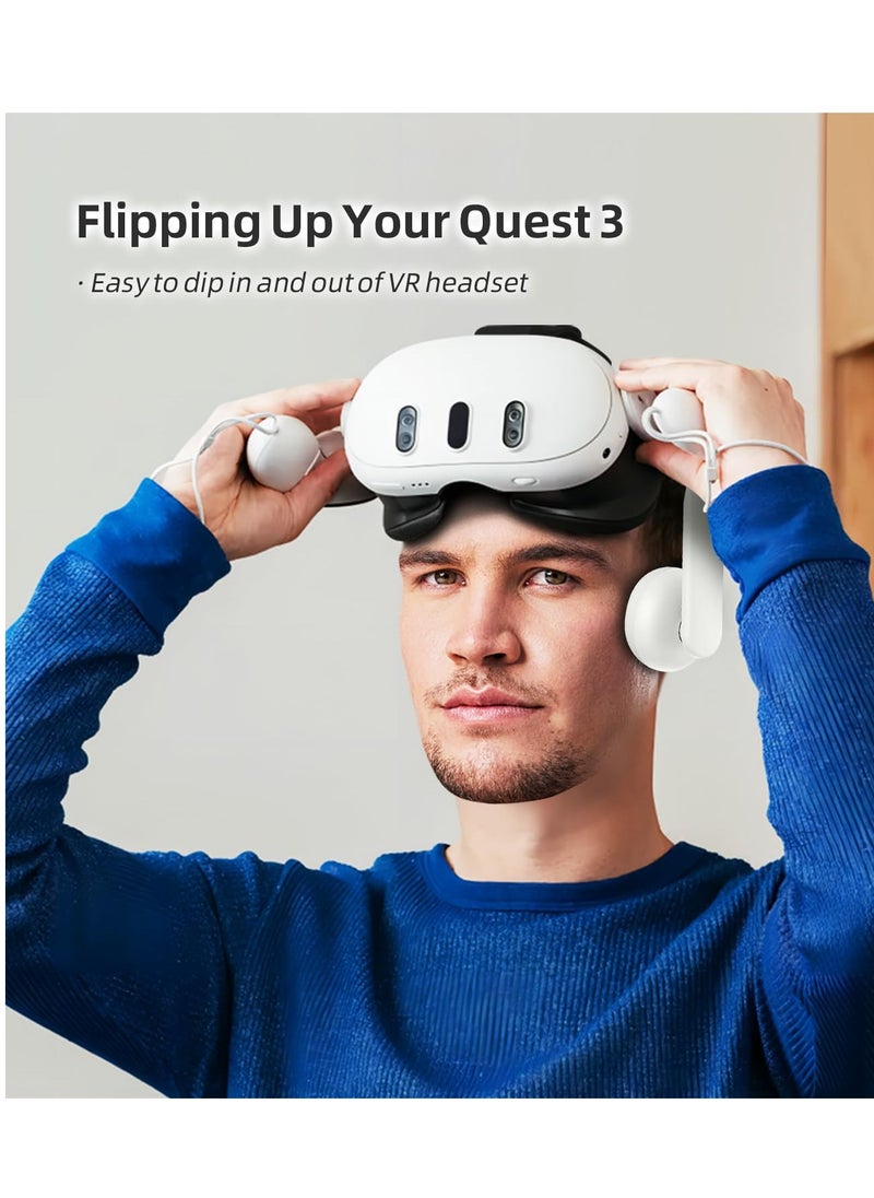 SYOSI - Quest 3 Head Strap Compatible with Meta Oculus Quest 3, Comfort On-Ear Audio Elite Strap Replacement for Enhanced Sound Effects and Increased Immersion in VR | Head Strap Included - Image 1