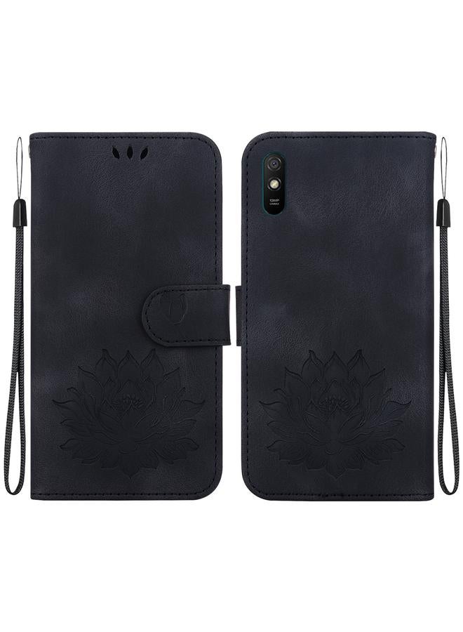 erorex Case For Xiaomi Redmi 9A / 9i Sport / 9A Sport Lotus Embossed Leather Phone Case - Image 1