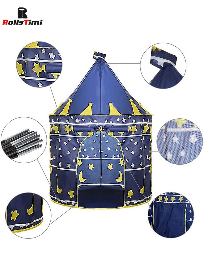 RollsTimi  Moon Star Printed Princess Castle Play Tent,Blue - Image 3