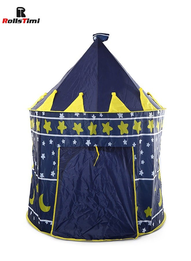 RollsTimi  Moon Star Printed Princess Castle Play Tent,Blue - Image 4
