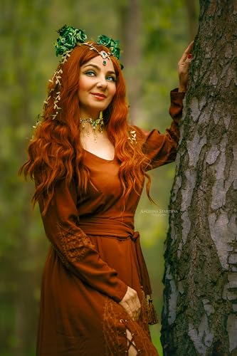 MOSTORY Green Fairy Flower Headpiece - Elf Crown with Butterfly for Woodland Fairy Costume, Forest Floral Headband for Renaissance Accessories Women Renfaire Halloween Fantasy Cosplay - Image 3