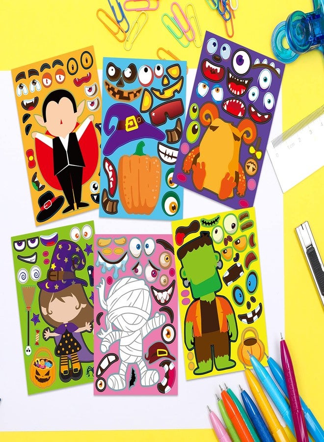 OuMuaMua 42 Sheets Halloween Party Games Stickers for Kids Make Your Own Stickers, Kids Halloween Activities Pumpkin Mummie Zombie Witche Monster Vampire for Party Favors - Image 2
