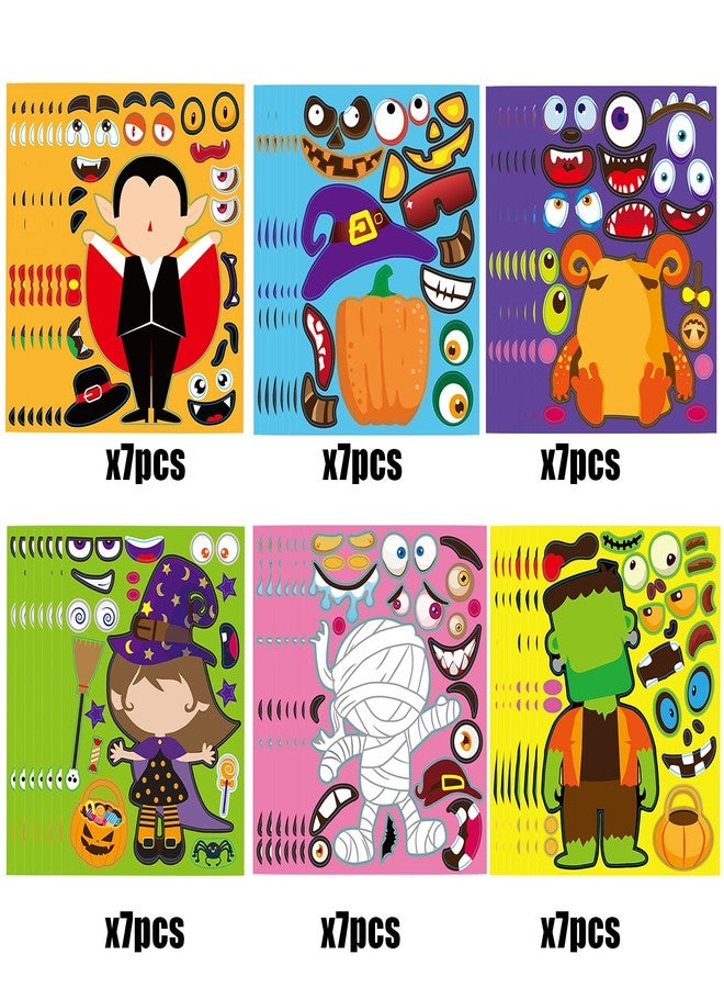 OuMuaMua 42 Sheets Halloween Party Games Stickers for Kids Make Your Own Stickers, Kids Halloween Activities Pumpkin Mummie Zombie Witche Monster Vampire for Party Favors - Image 5