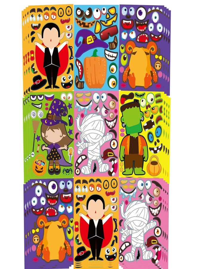 OuMuaMua 42 Sheets Halloween Party Games Stickers for Kids Make Your Own Stickers, Kids Halloween Activities Pumpkin Mummie Zombie Witche Monster Vampire for Party Favors - Image 1