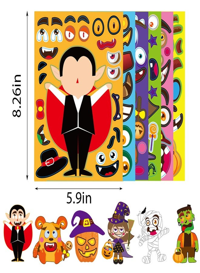 OuMuaMua 42 Sheets Halloween Party Games Stickers for Kids Make Your Own Stickers, Kids Halloween Activities Pumpkin Mummie Zombie Witche Monster Vampire for Party Favors - Image 3