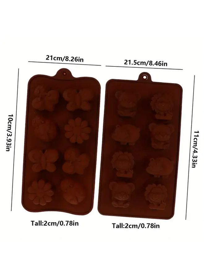 2pcs Silicone Animal Insect Chocolate Molds Food Grade Heat Resistant Baking Molds For Gummies Candy Cake Decorating Easy Clean Demoldable Diy Templates - Image 3