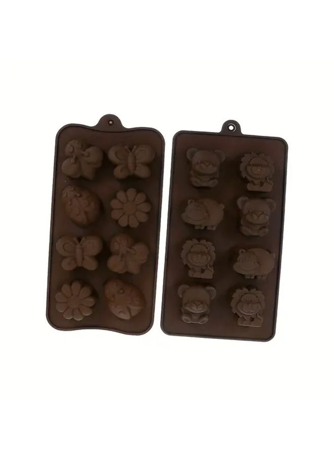 2pcs Silicone Animal Insect Chocolate Molds Food Grade Heat Resistant Baking Molds For Gummies Candy Cake Decorating Easy Clean Demoldable Diy Templates - Image 1