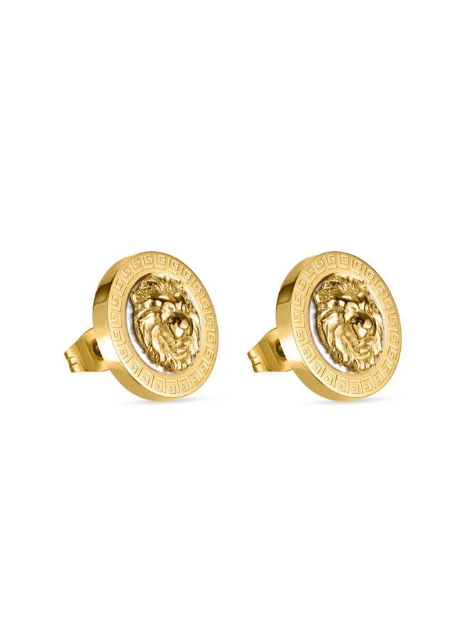 غاي لاروش Leonie Yellow Gold Plated Stainless Steel Stud Earrings for Women