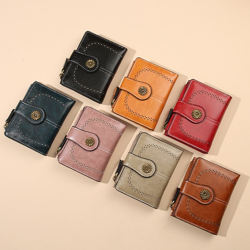 Multifunctional Solid Color PU Leather Wallet, RFID Blocking Design Portable Daily Storage Purse for Cards Cash Coin Business Use - Image 3