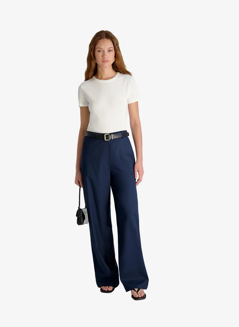 فرنش كونكشن Women's Marine Lt Wt Twill Relxd Trouser