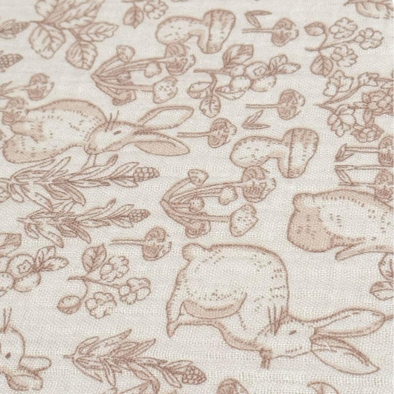 BuLuTu 100% Cotton Muslin Kids Toddler Pillowcase Standard Size, 20"x26", Cute Rabbit Pattern Toddler Boys Girls Pillow Cases Soft Pillow Cover Nursery Pillowcases, Bedding Decor,1 Piece, Forest - Image 4