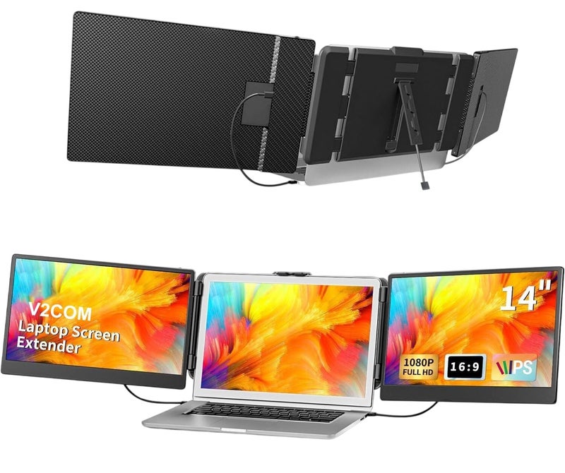 V2COM S2 14-Inch FHD IPS Triple Laptop Screen Extender - Image 1