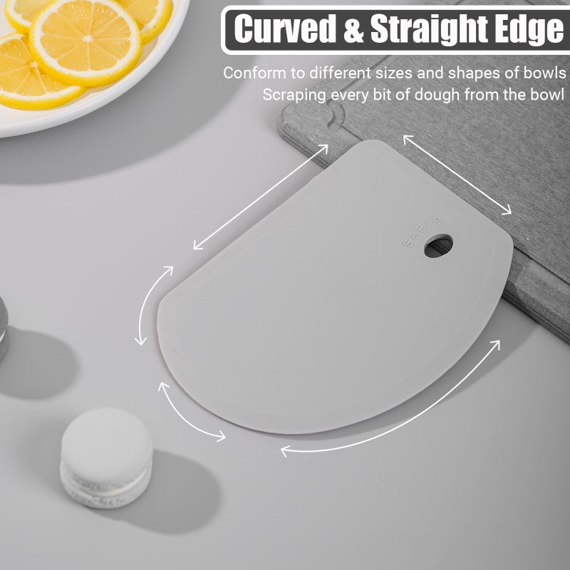 Sapid Flexible Curved Edge Silicone Bowl Scraper(5.98"x4.3"), Food Grade Dough Scraper for Baking Sourdough Bread, Cake, Multipurpose Kitchen Dish Scrapers, Easy to Clean (1, Gray) - Image 4
