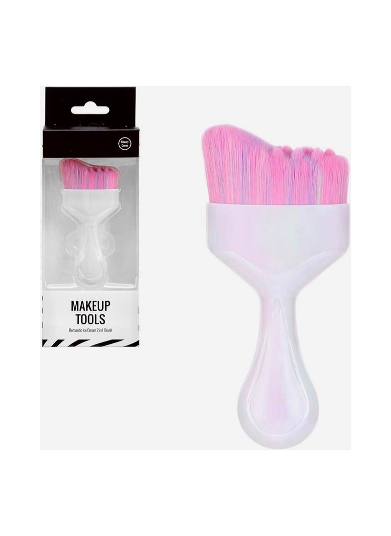 Miniso Romantic Ice Cream Makeup Brush Set -2 Pieces - Soft Synthetic Bristles- Professional Blending - Busch  - Image 1