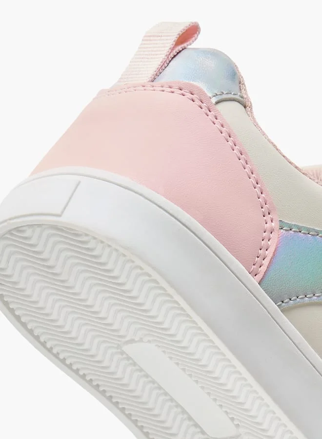 Flora Bella By Shoexpress Girls Colourblock Sneakers with Hook and Loop Closure