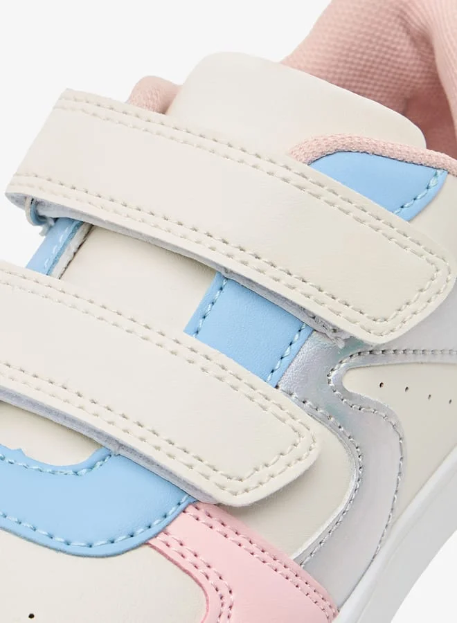 Flora Bella By Shoexpress Girls Colourblock Sneakers with Hook and Loop Closure