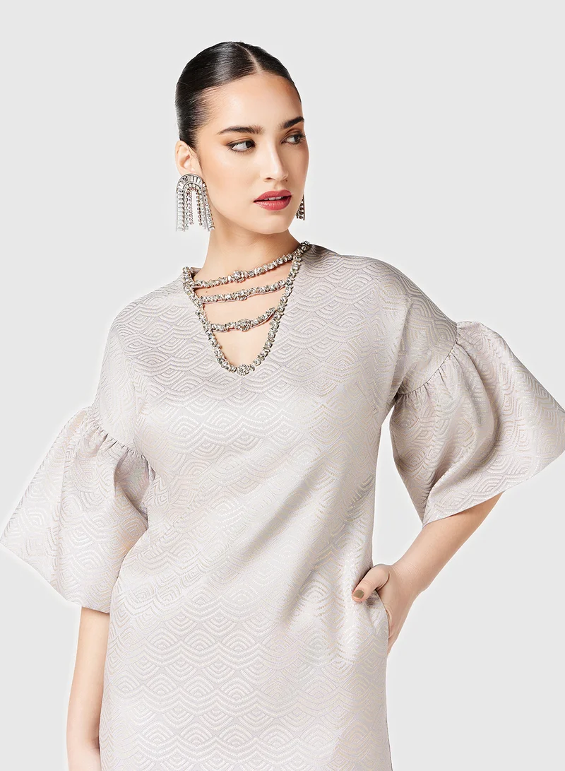 Threadz by Ajooni Bell Sleeve Midi Dress