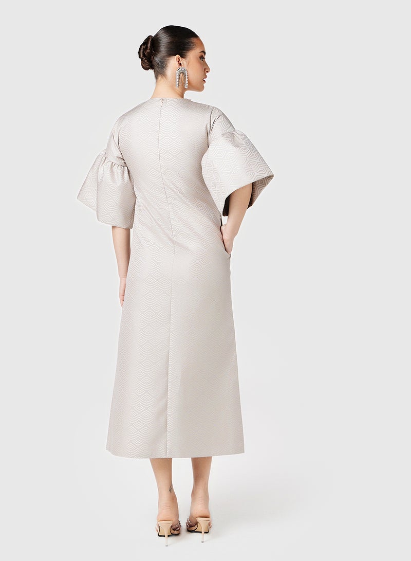 ثريدز باي اجوني فستان ميدي بأكمام الجرس - Image 2