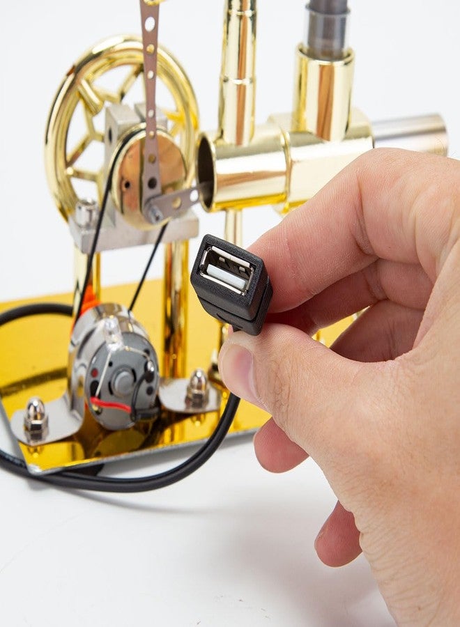 Keetopteep Hot Air Stirling Engine Motor Education Model Electricity Power Generator LED Lights Kit Teaching Stirling Engine Kit for Adults Desktop Educational Toy Gift for Engineers (KTP01) - Image 5