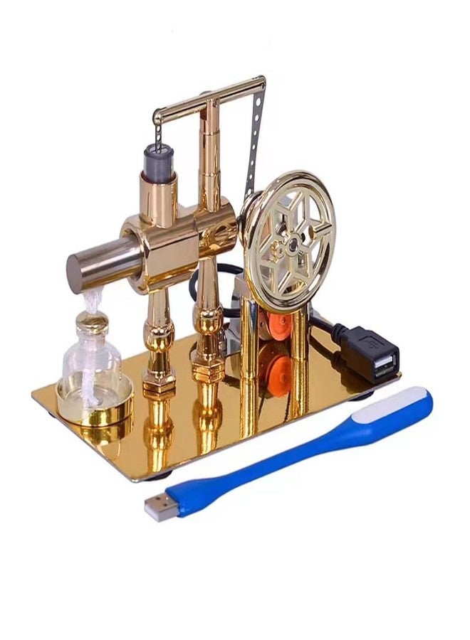 Keetopteep Hot Air Stirling Engine Motor Education Model Electricity Power Generator LED Lights Kit Teaching Stirling Engine Kit for Adults Desktop Educational Toy Gift for Engineers (KTP01) - Image 1