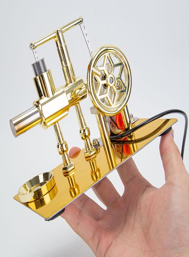 Keetopteep Hot Air Stirling Engine Motor Education Model Electricity Power Generator LED Lights Kit Teaching Stirling Engine Kit for Adults Desktop Educational Toy Gift for Engineers (KTP01) - Image 4