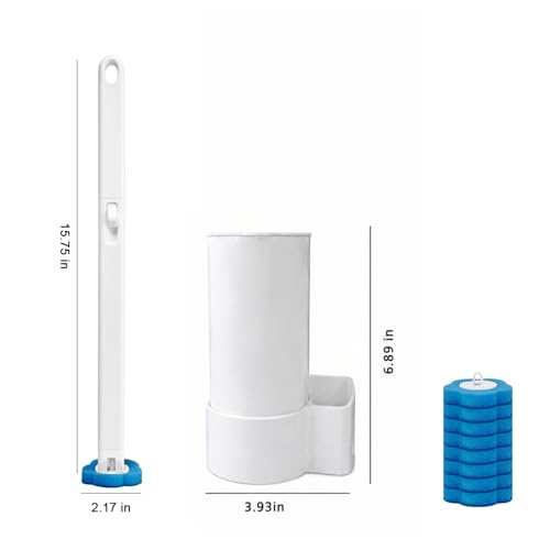 clowand Disposable Toilet Brush Wand Starter Kit with 24 PreLoaded CleanerInfused Refills Wall Mounted Toilet Bowl Cleaner System with Holder SpaceSaving Bathroom Cleaning Supplies for Home RV - Image 3