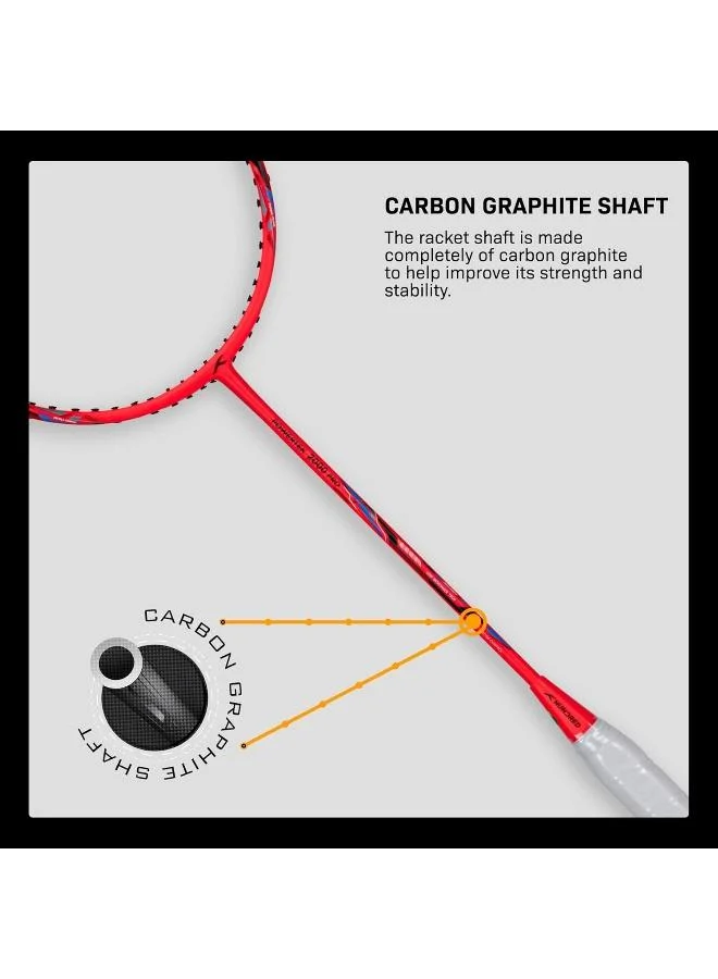 هندرد Hundred Powertek 2000 Pro Graphite Strung Badminton Racket With Full Racket Cover