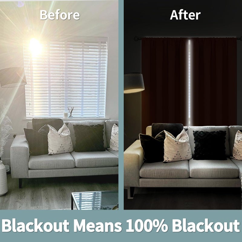 BGment Burnt Orange 100% Blackout Curtains for Bedroom, Fall Full Room Darkening Noise Reducing Living Room Curtains 63 Inch Length, Thermal Insulated Rod Pocket Window Drapes 2 Panels, 52 Inch Wide - Image 3