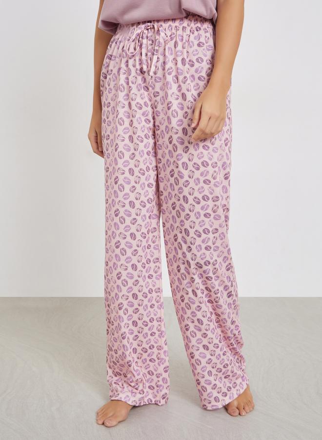 Styli Espresso Slogan Print Dropped Shoulder T-Shirt and Pyjama Set - Image 5