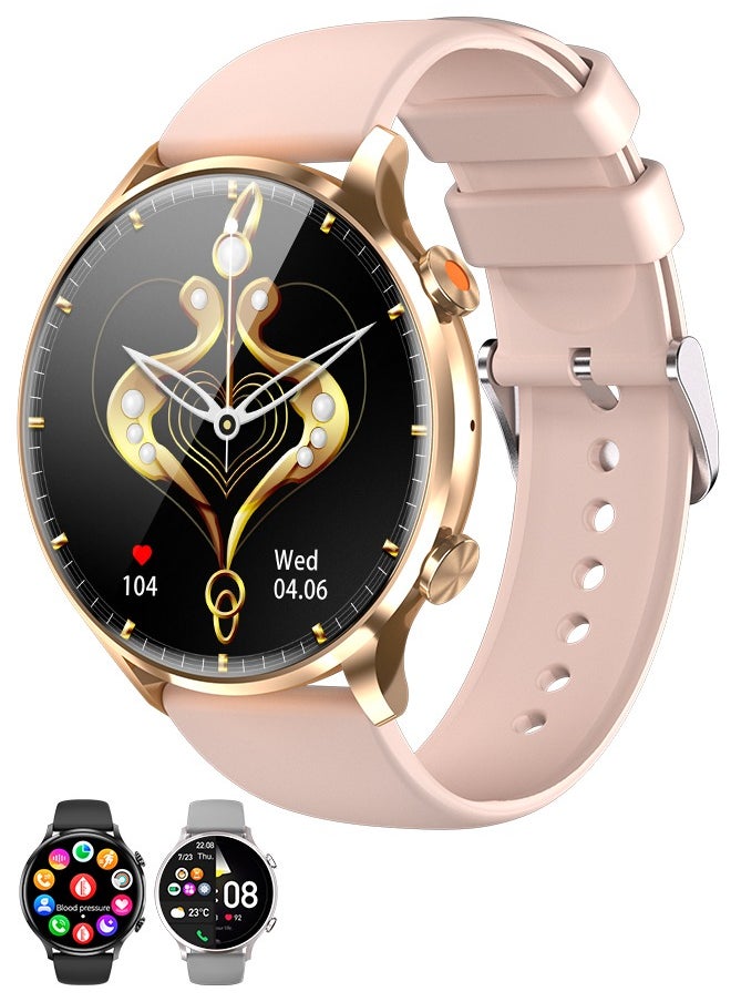 WAPIK Korean Brand Smart Watch Y5，Business Smartwatch, Waterproof Fitness Watch, Bluetooth Calling, Compatible with Android and iOS,Smartwatch For Men, Zinc Alloy Vacuum Plating, Heart Rate Monitoring  - Image 1