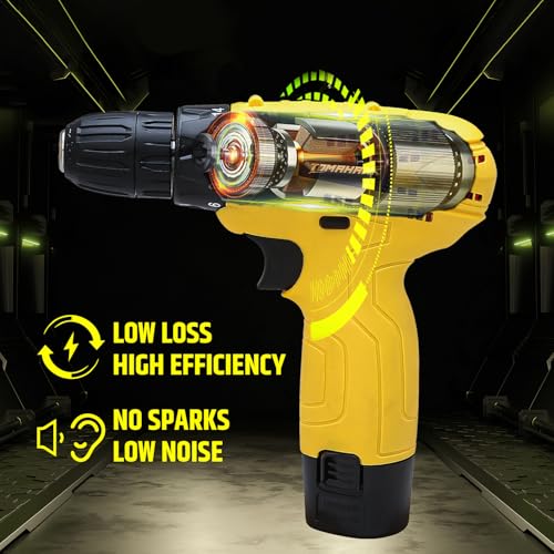 Tomahawk DMD-2100 12V Cordless Drill/Screwdriver | 10mm Keyless Chuck, 600 RPM, 24Nm Torque, 18+1 Settings | 2×1.5Ah Batteries, LED Light, Carry Case | Ideal for DIY, Wood, Plastic & Metal Work - Image 5