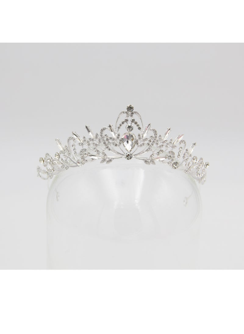 D'Daniela - Ddaniela Amy Collection Faux white stones Crown Tiara - Image 1