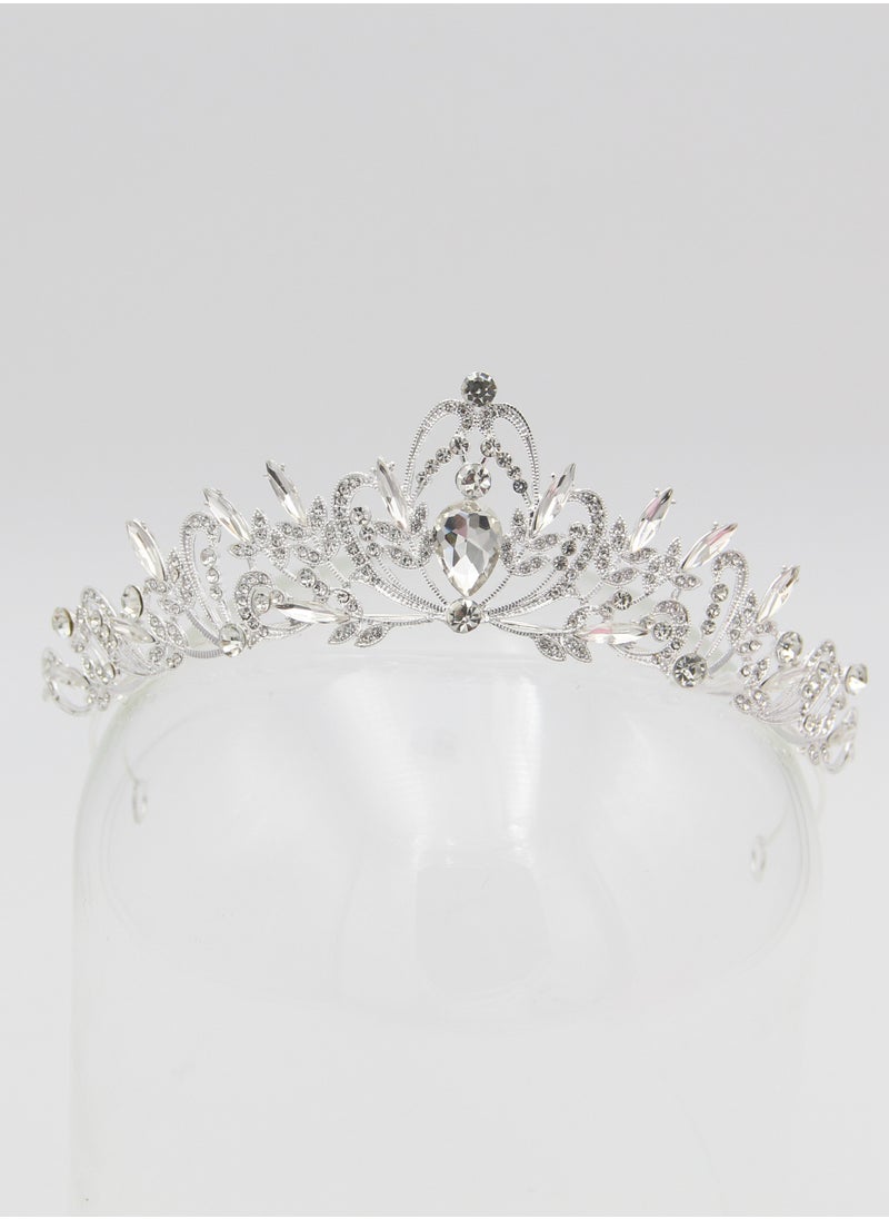 D'Daniela - Ddaniela Amy Collection Faux white stones Crown Tiara - Image 1