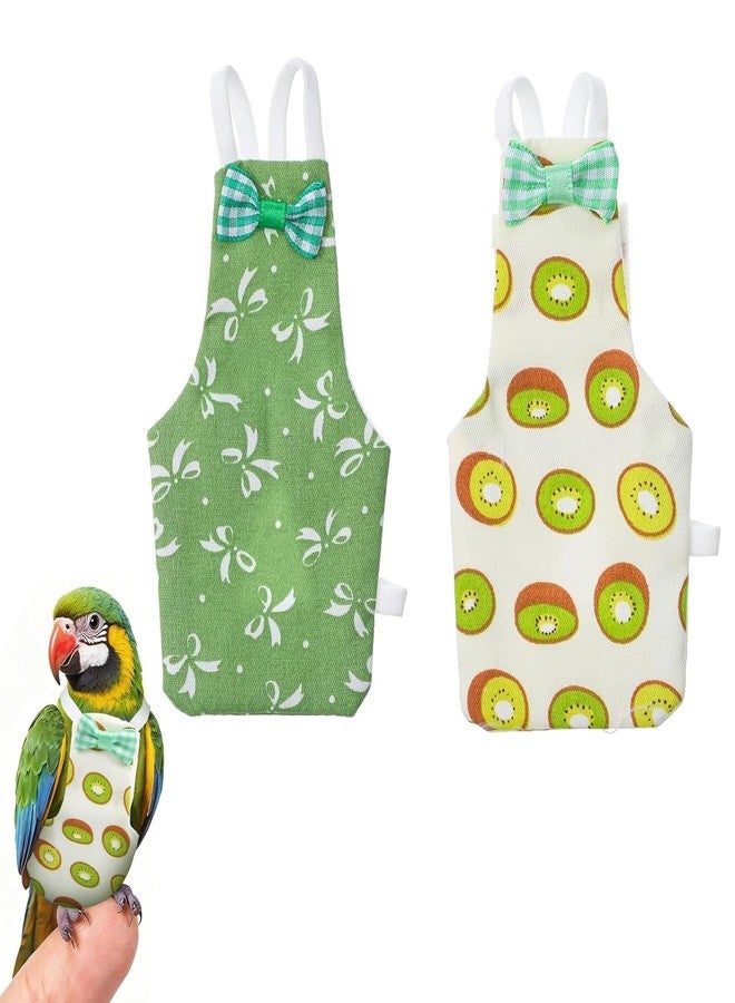 Flavizo 2Pcs Bird Diaper for Parrots - Reusable & Washable, Comfortable Fit, Mess-Free Protection Adjustable | Breathable | Cute Fruit Patterns | for Cockatiels & Parakeets | Easy to Use - Image 1