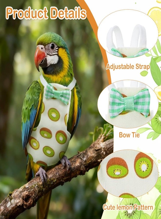 Flavizo 2Pcs Bird Diaper for Parrots - Reusable & Washable, Comfortable Fit, Mess-Free Protection Adjustable | Breathable | Cute Fruit Patterns | for Cockatiels & Parakeets | Easy to Use - Image 3
