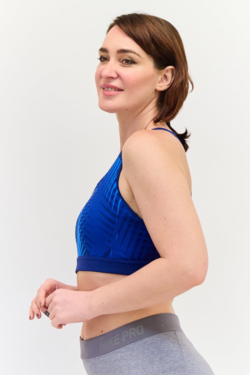 Nike Women Non Padded Sleeveless Training Sports Bra, Blue - Image 2