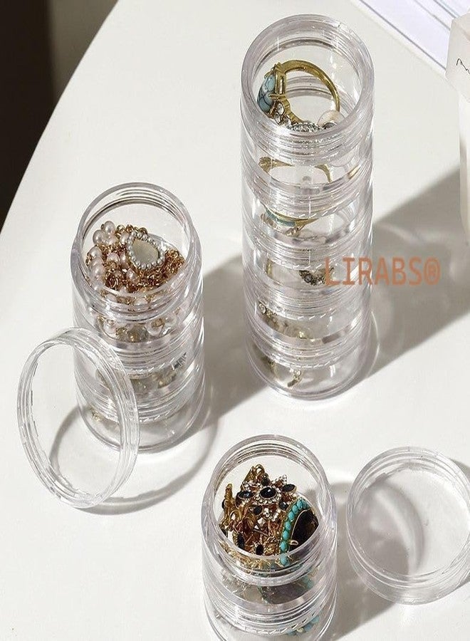 LIRABS ® 5 Layer Acrylic Jewelry Box Travel Jewelry Box Small Organizer for Rings, Earrings, Beads, Transparent - Image 5