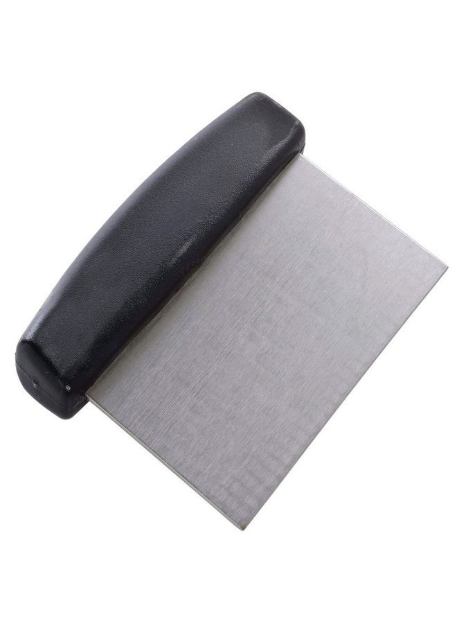 HUBERT Dough Scraper with Black Plastic Handle Stainless Steel - 6 1/2"L x 4 1/2"W x 1"H