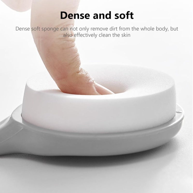 Long Handle Back Scrub: 29.5*8.5*3 White Smooth Sponge - Mess-Free Lotion Applicator Bath Tool for Senior Care, Easy Reach Full Body Hygiene & Relaxation - Image 5