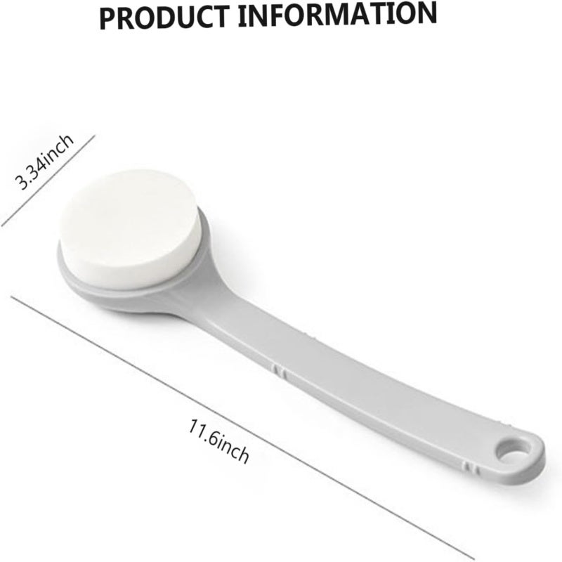 Long Handle Back Scrub: 29.5*8.5*3 White Smooth Sponge - Mess-Free Lotion Applicator Bath Tool for Senior Care, Easy Reach Full Body Hygiene & Relaxation - Image 3
