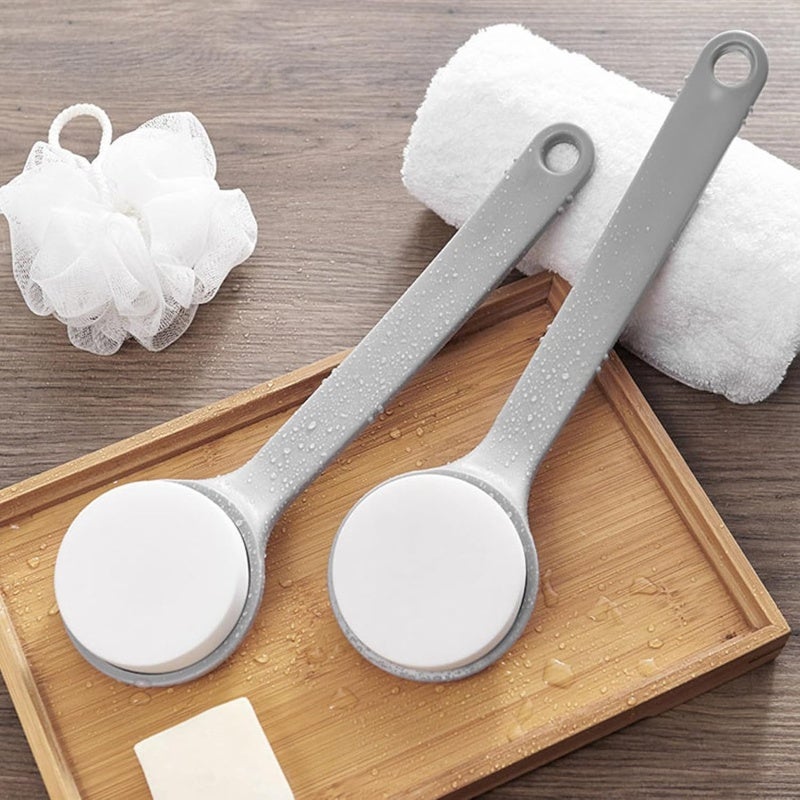 Long Handle Back Scrub: 29.5*8.5*3 White Smooth Sponge - Mess-Free Lotion Applicator Bath Tool for Senior Care, Easy Reach Full Body Hygiene & Relaxation - Image 4